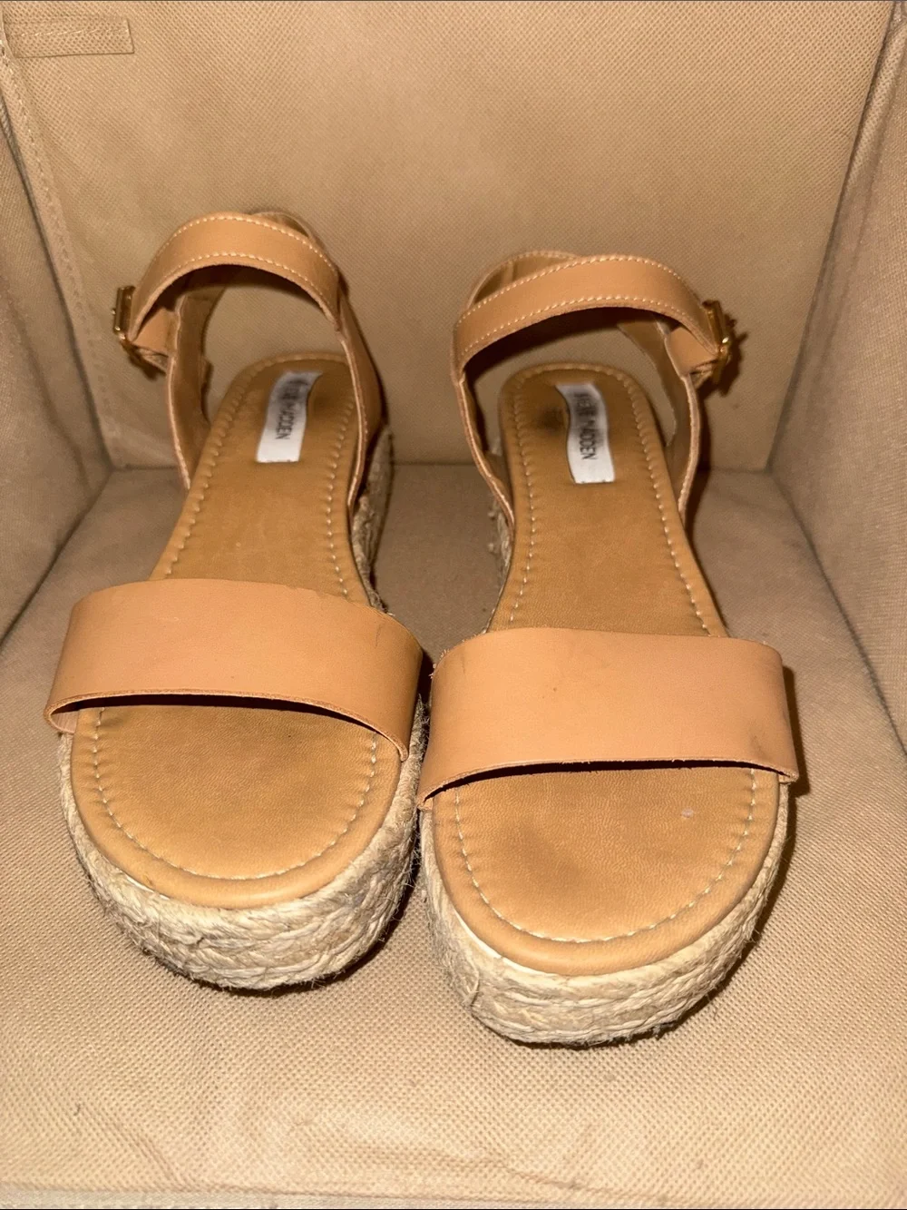 Steve Madden Tan Espadrille Platform Sandals